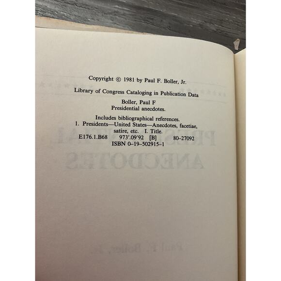 1981 Presidential Anecdotes by Paul F., Jr. Boller Hardback - Picture 5 of 7